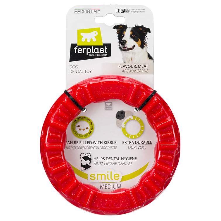 Brinquedo para Cachorro Ferplast Dental Smile Médio Vermelho