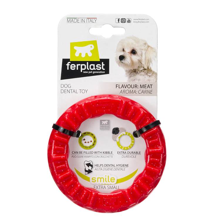 Brinquedo para Cachorro Ferplast Dental Smile Extra Pequeno Vermelho