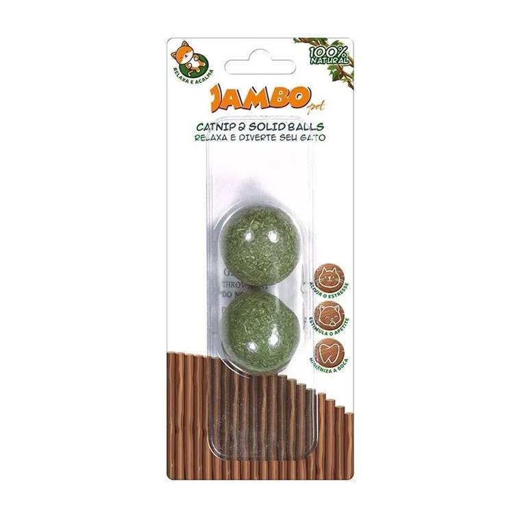 Brinquedo para Gato Jambo Solid Balls Catnip 2 unidades