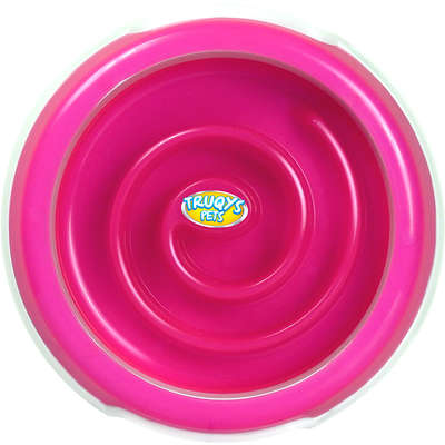 Comedouro Truqys Pets Slow Food Médio Rosa