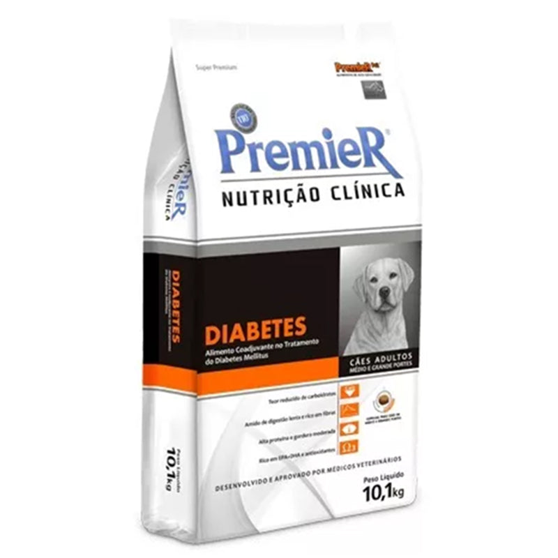 Ração Premier Nutrição Clínica Diabetes Cão Adulto Raças Médias e Grandes 10,1kg