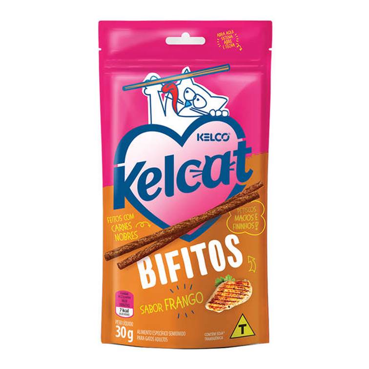 Petisco para Gato Kelcat Bifitos Frango 30g