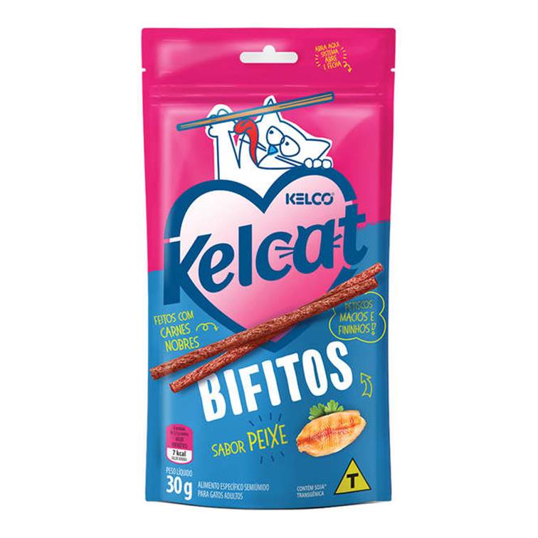 Petisco para Gato Kelcat Bifitos Peixe 30g