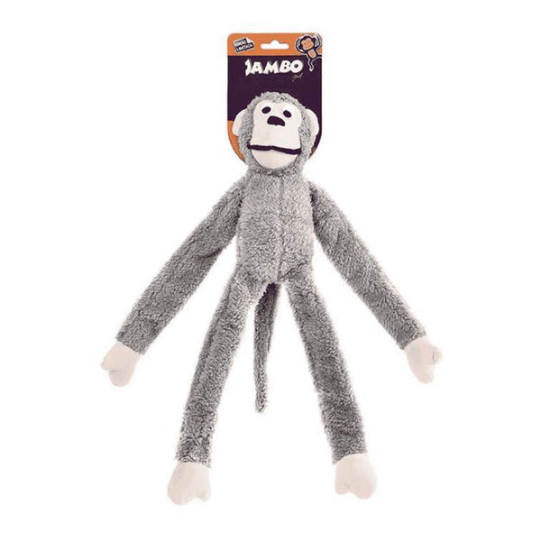 Brinquedo para Cachorro Jambo Mordedor Pelúcia Macaco Cinza