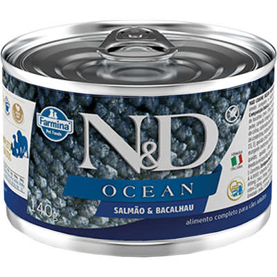 Alimento Úmido N&D Cão Ocean Salmão e Bacalhau Lata 140g