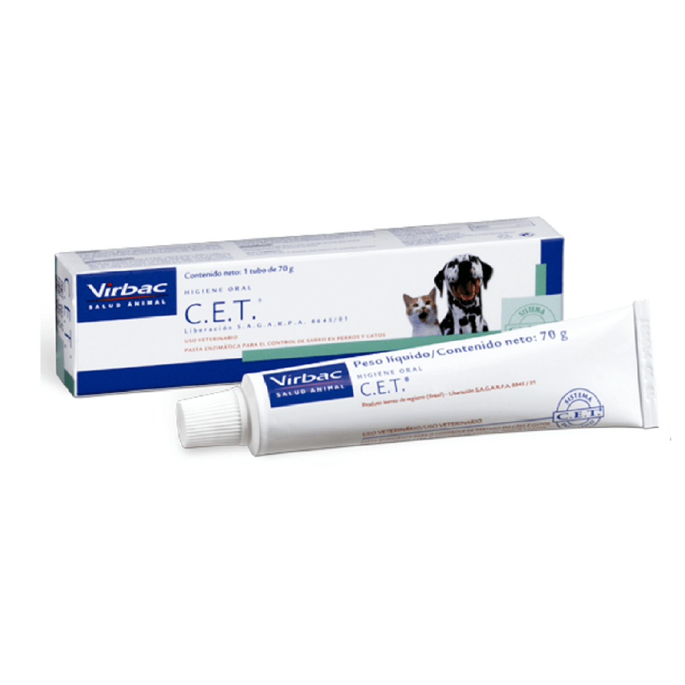 Kit de Saúde Oral Virbac Pasta C.E.T e Escova para Cachorros e Gatos