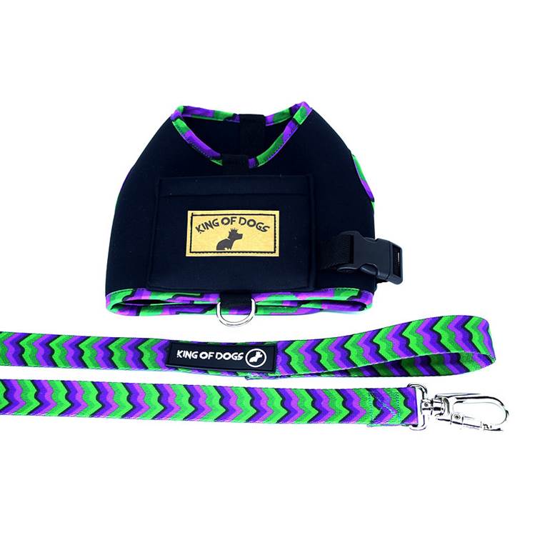 Peitoral Hug King Of Dogs Green Preto P