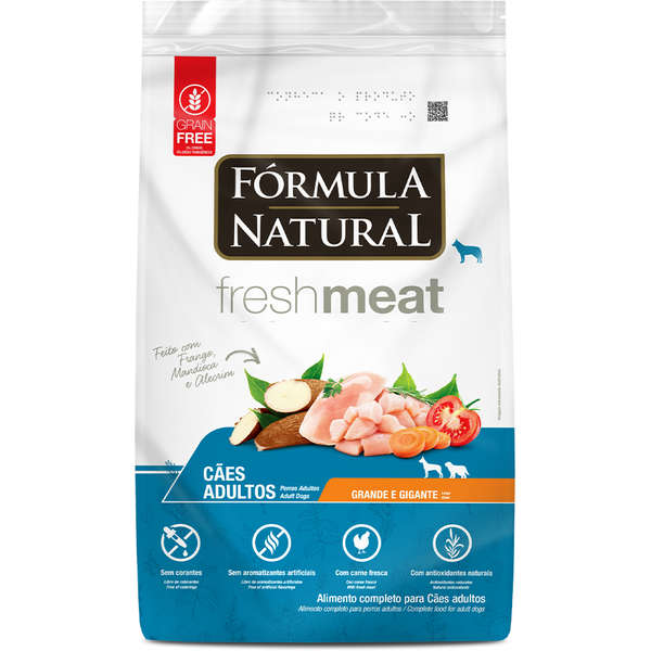 Ração Fórmula Natural Fresh Meat Cães Adultos Raças Grandes e Gigantes 12kg