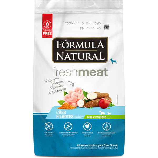 Ração Fórmula Natural Fresh Meat Cães Filhotes Raças Pequenas e Mini 2,5kg