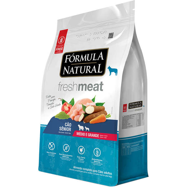 Ração Fórmula Natural Fresh Meat Cães Sênior Raças Médias e Grandes 12kg