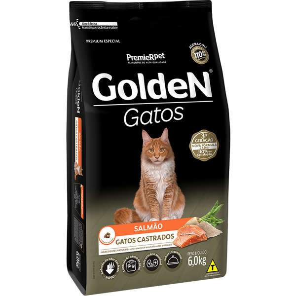 Ração Golden Gatos Castrados Salmão 6kg