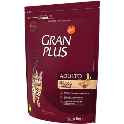 Ração GranPlus Gatos Adultos Frango 3kg