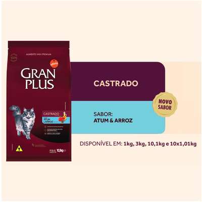 Ração GranPlus Gatos Castrados Atum 1kg