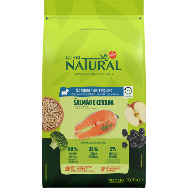 Ração Guabi Natural Cão Adulto Mini e Pequeno Salmão e Cevada 1kg