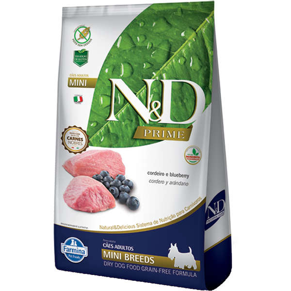 Ração N&D Prime Cães Adultos Mini Cordeiro 2,5kg