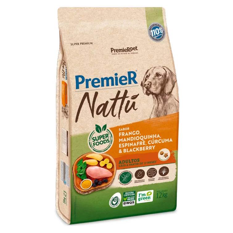 Ração Premier Nattú Mandioquinha Cães Adultos 12kg