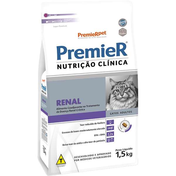 Ração Premier Nutrição Clínica Renal Gato Adulto 1,5kg
