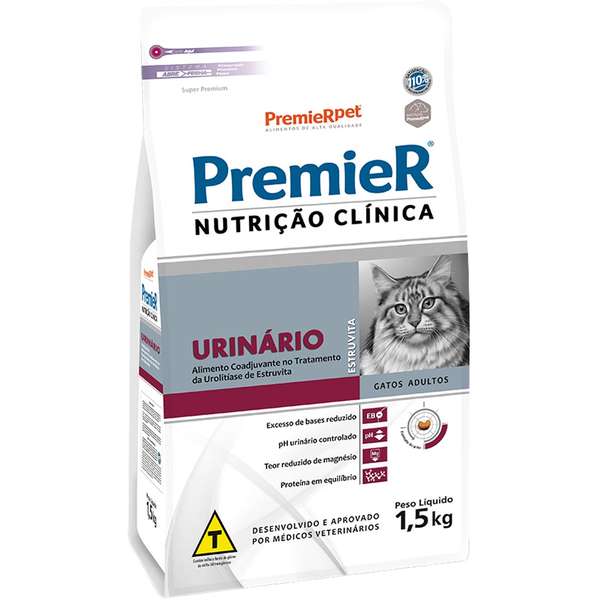Ração Premier Nutrição Clínica Urinário Gato Adulto 1,5kg