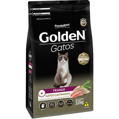 Ração Golden Gatos Castrados Frango 3kg