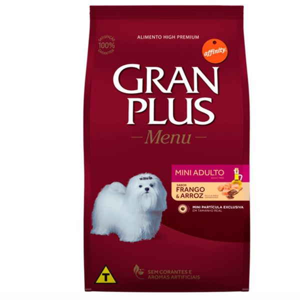 Ração GranPlus Menu Cães Adultos Mini Frango e Arroz 10,1kg