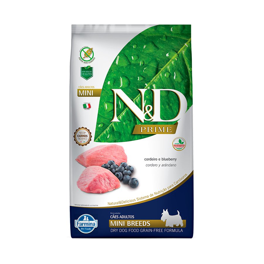 Ração N&D Prime Cães Adultos Mini Cordeiro 2,5kg
