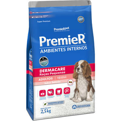 Ração Premier Ambientes Internos Dermacare Cão Adulto Raças Pequenas 2,5kg