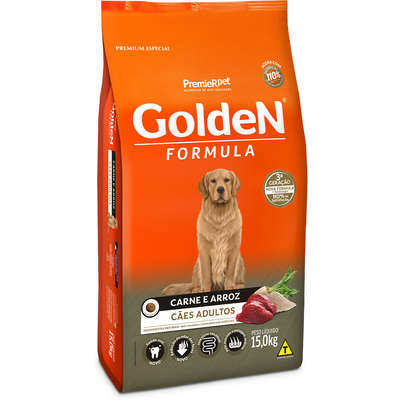 Ração Golden Fórmula Cães Adultos Carne e Arroz 15kg