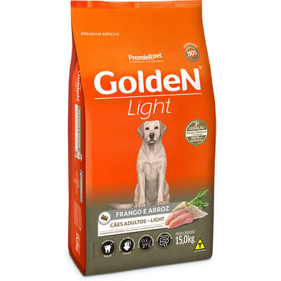 Ração Golden Fórmula Cães Adultos Light Frango e Arroz 15kg