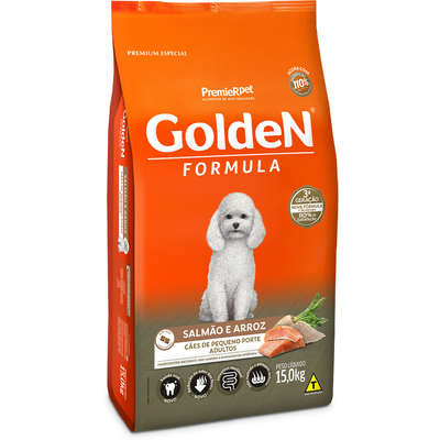 Ração Golden Fórmula Cães Adultos Mini Bits Salmão e Arroz 15kg