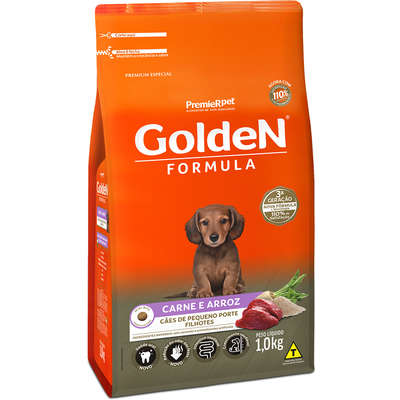 Ração Golden Fórmula Cães Filhotes Mini Bits Carne e Arroz 1kg