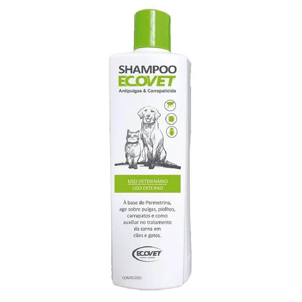 Shampoo Antipulgas Carrapaticida para Cães e Gatos Ecovet 250ml
