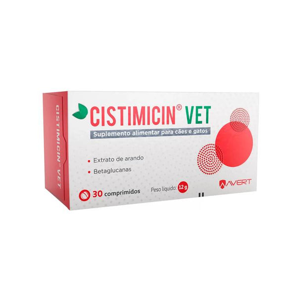 Suplemento Alimentar para Cães e Gatos Cistimicin Vet 30 comprimidos