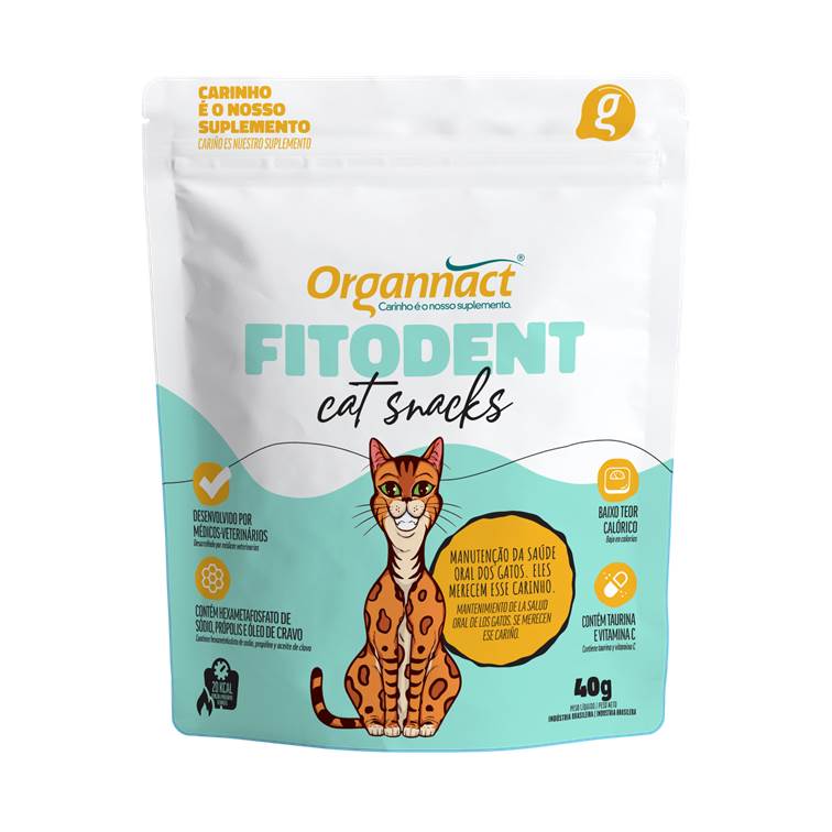 Suplemento Organnact Fitodent Cat Snacks para Gatos 40g