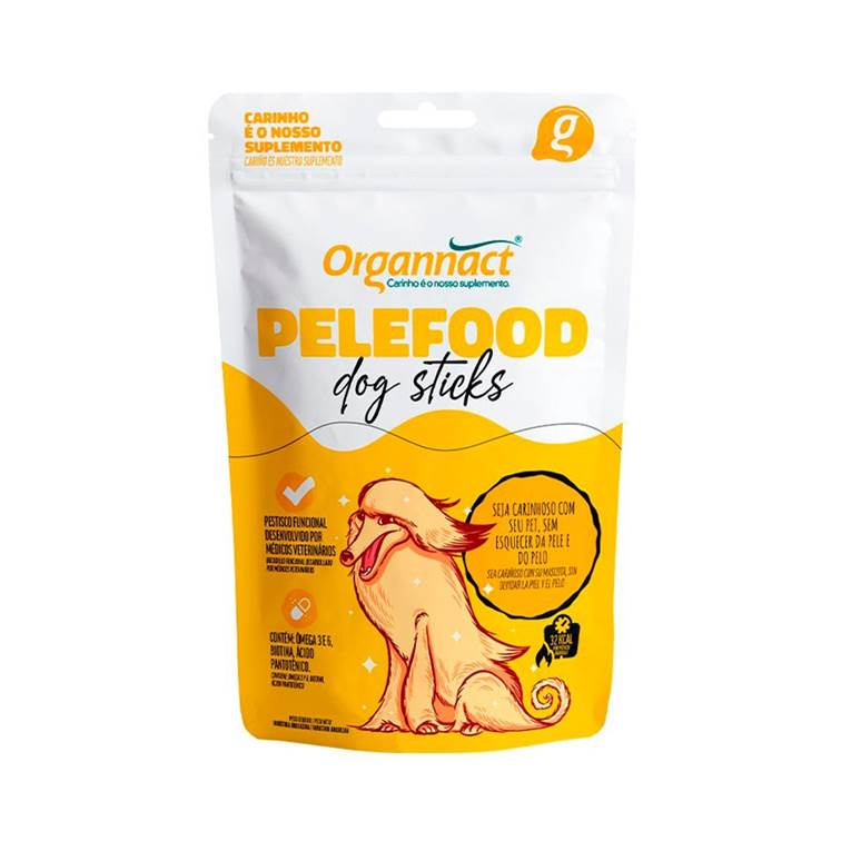 Suplemento Organnact Pelefood Dog Sticks para Cães 160g