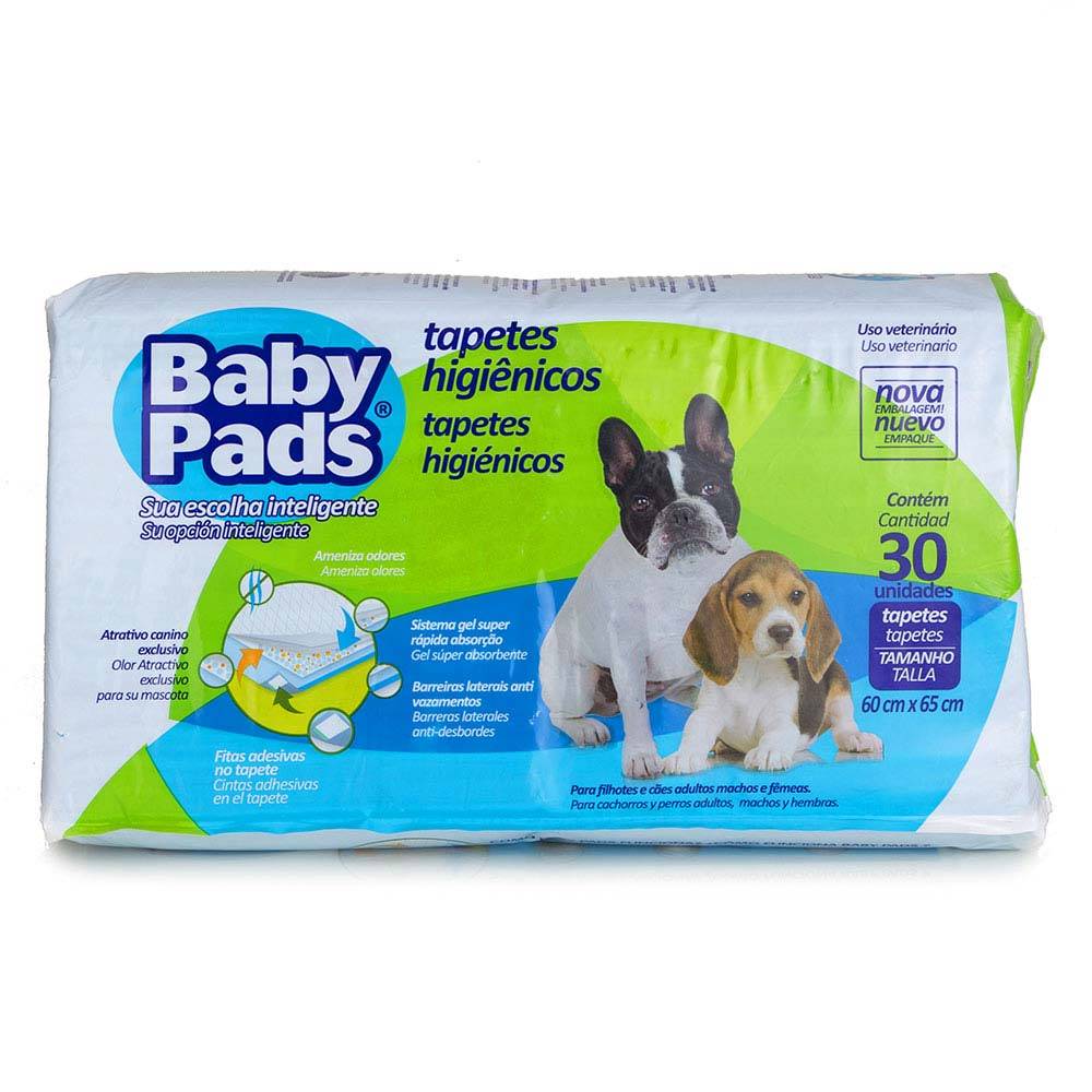 Tapete Higiênico Baby Pads 60x65cm 30 Unidades