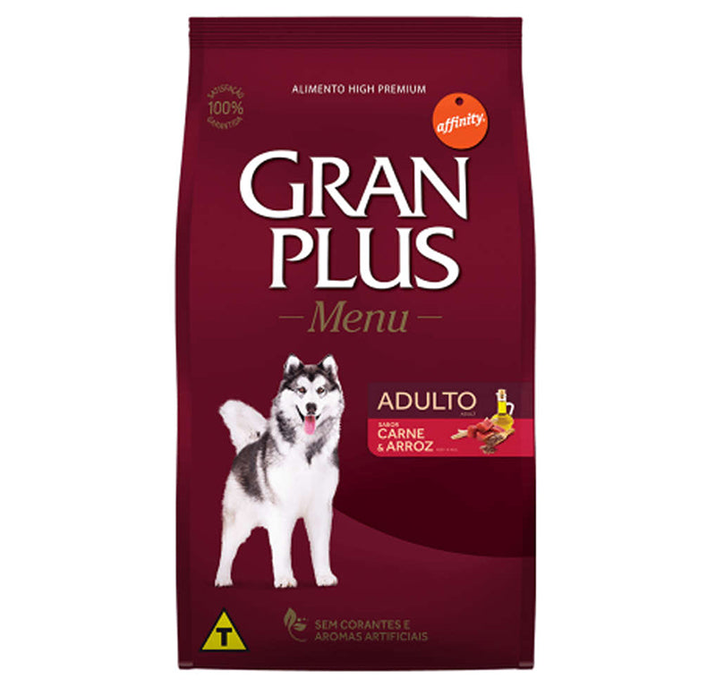 Ração GranPlus Menu Cães Adultos Carne e Arroz 20kg