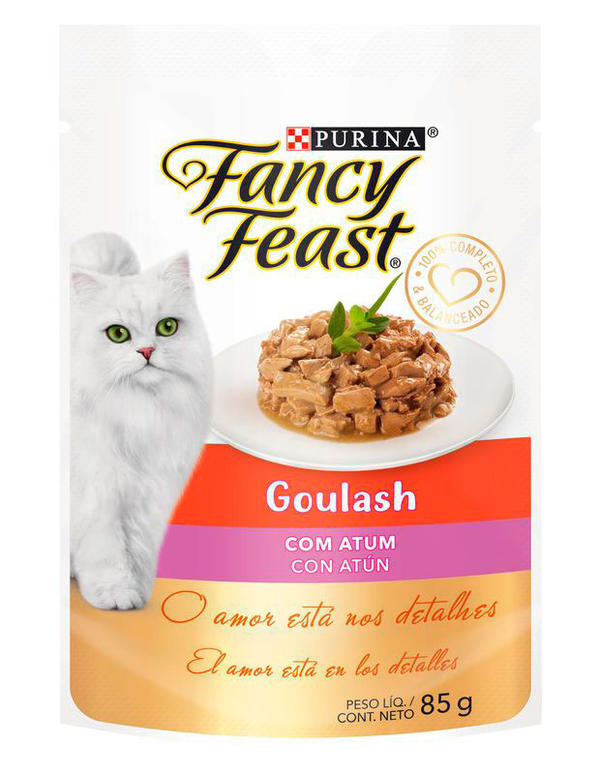 Alimento Úmido para Gato Fancy Feast Sachê Goulash Atum 85g