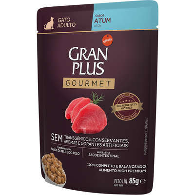 Alimento Úmido GranPlus Sachê Gourmet Gatos Adultos Atum 85g