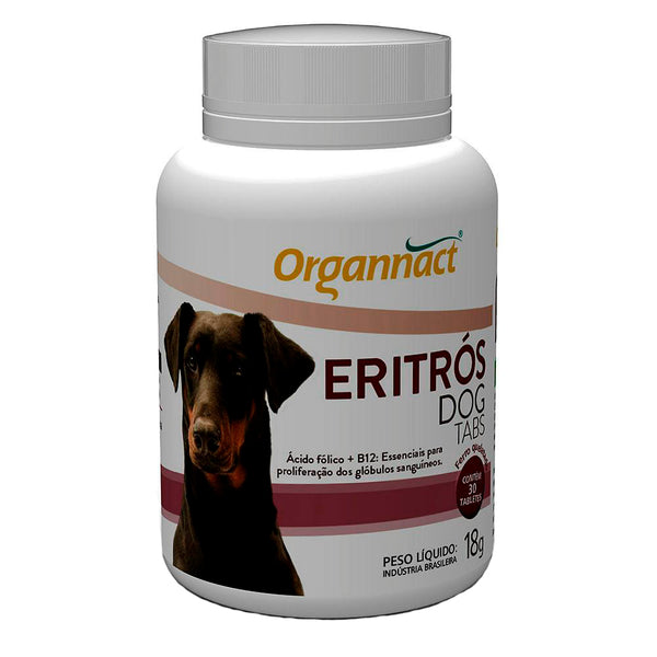 Eritrós Dog Tabs 18g 30 Tabs Organnact Suplemento Cães