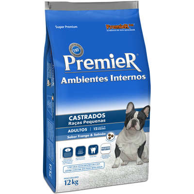 Ração Premier Ambientes Internos Cão Adulto Castrado Raças Pequenas 12kg